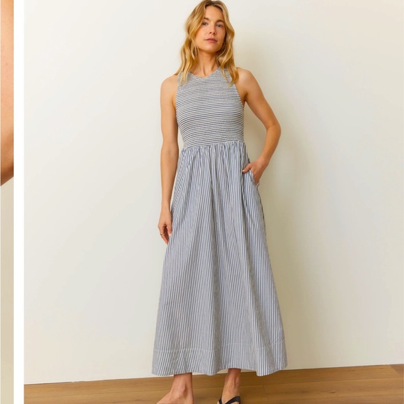 Marine Layer Darcy poplin smocked dress S - Picture 1 of 7